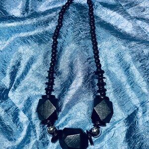 Elegant Black Beaded Necklace